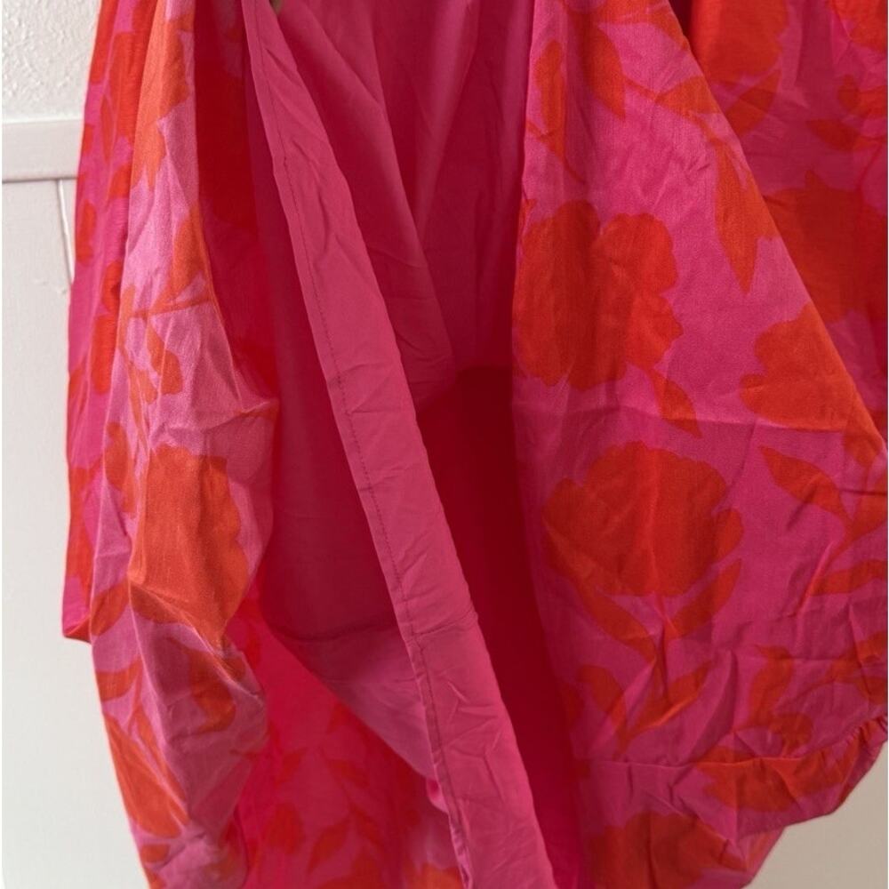 Kate Spade New York NWT Floral Jacquard Midi Dress 17 Pink Red Ruffle Waist - Picture 9 of 10